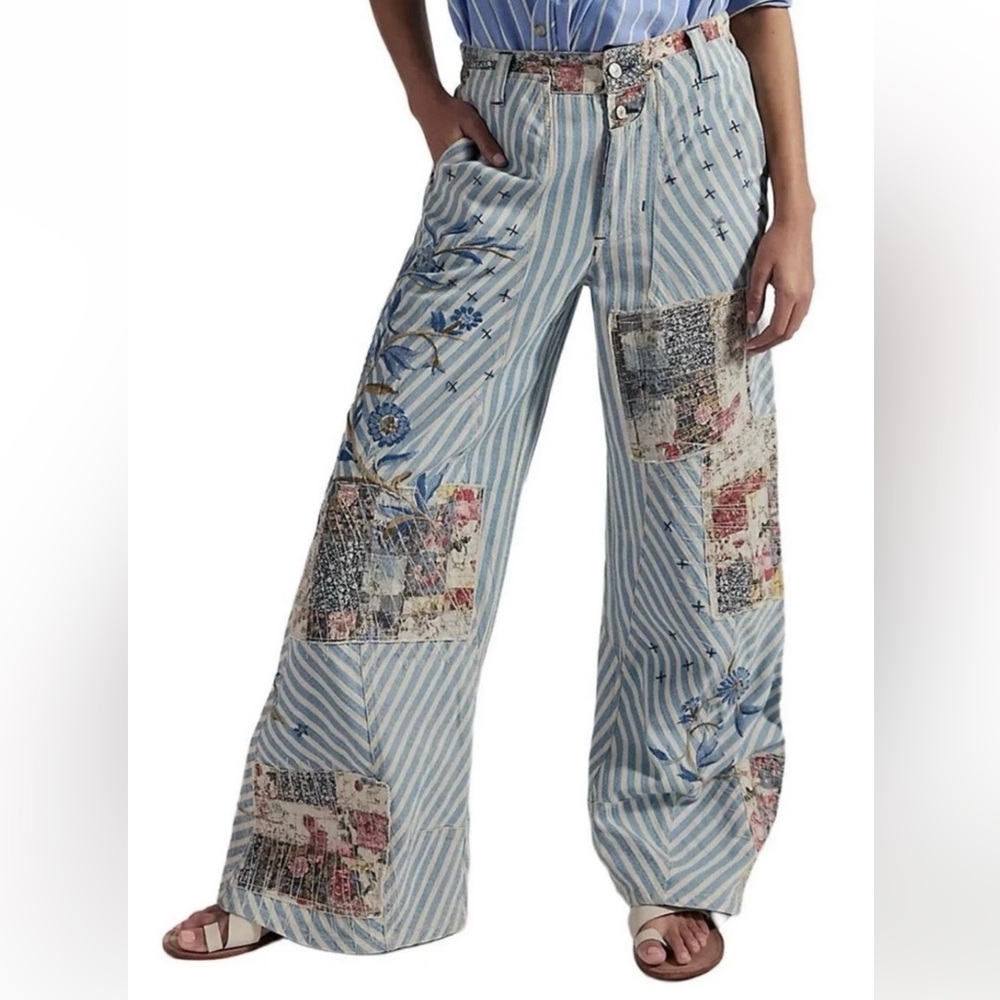 FREE PEOPLE Runyon Patched Craft Pants, SIZE 4